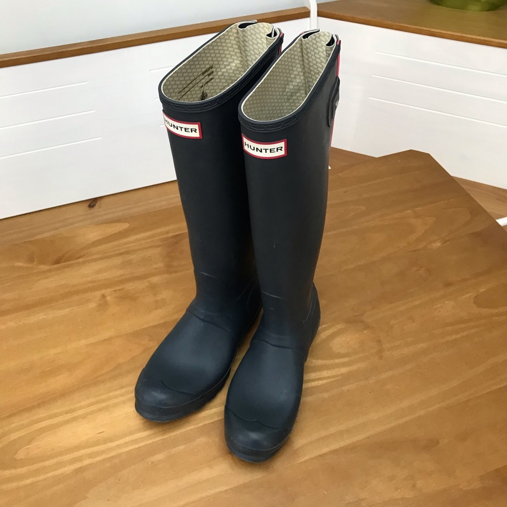 Hunter rain boots original navy hot pink size 7